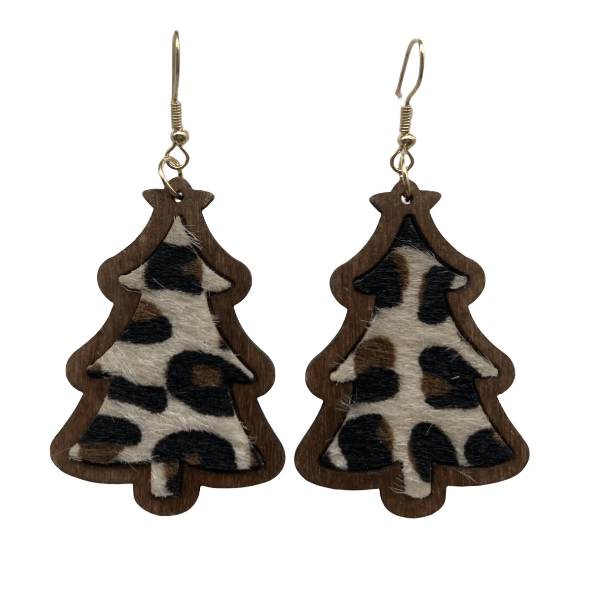 Wholesale Christmas Leopard Print Earrings